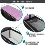 PetAmi Dog Purse Carrier for Small Dogs Cats, TSA Airline Approved Soft-Sided Pet Carrier with Pockets, Ventilated Travel Tote Bag with Bed & Shoulder Strap, Puppy Kitten, Max 12 lbs, Purple
