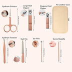 Manicure Set Women Men Nail Clipper Set Stainless Steel Toe Finger Nail Clippers Personal Care Tool with Case Travel Manicure Tool Nail Care Set Women Men Nail Grooming Kit Gifts for Mother Wife