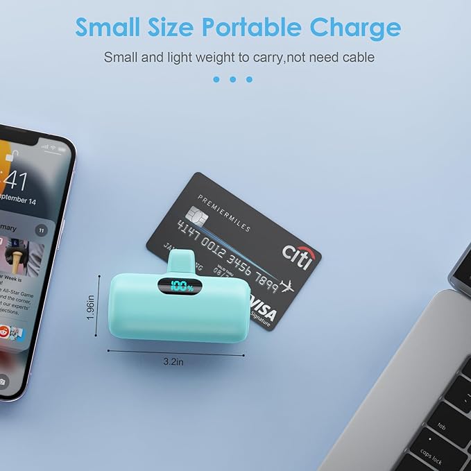 Small Portable Charger for iPhone 5000mAh, PD Fast Charging Power Bank,Mini Battery Pack Portable Phone Charger Travel Essentials for iPhone 14/14 Pro Max/13/13 Pro/12 Pro/11/XS/XR/X/8/7/6/SE Series