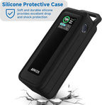 Protective Silicone Case for Anker Prime Power Bank 27,650mAh 250W - Portable with Handle & Hook Loop Strap, Anti-Slip & Shockproof Design (Black)