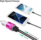 Fast Car Charger, Quick Charging 5.4A/30W Phone USB Car Charger Adapter Rapid Plug 2 Port Cigarette Lighter Charger Flush Compatible Samsung Galaxy S23 S22 S21 S20 Ultra S10e S10 S9 S8 Note, iPhone