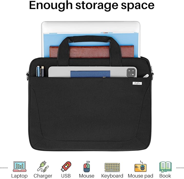 BAFFINA Laptop Shoulder Bag 15.6 16 17.3 Inch for Men Women,Waterproof Computer Carrying Case Messenger Bag Briefcase Work