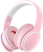B10 Wireless Over-Ear Headphones, Lightweight Folding Stereo Bass Bluetooth Headset with Mic, 50H Playtime, Volume Control, Bluetooth 5.3 Headphones for iPad/Travel/Tablet/PC (Pink)