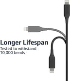 Amazon Basics 2-Pack Apple MFi Certified USB-A to Lightning Charging Cable for iPhone 14 13 12 11 X Xs Pro, Pro Max, Plus, iPad, 3 Foot, Black