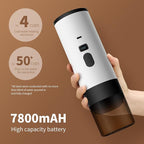 3-in-1 Portable Coffee Maker, 15 Bar Portable Espresso Machine with LED Display and 90ml Sink, Compatible with Ground Coffee & Capsules(Ns&DG) for RV, Hiking, Office, Auto-Heating, USB-C (Gray)