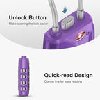 Puroma 2 Pack TSA Approved Luggage Locks, 4 Digit Combination Travel Cable Locks Resettable Code Lock with Zinc Alloy Body for Suitcase, Toolbox, Backpack, Bag, Gym Locker (Basic Purple Dark)