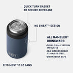YETI Rambler 12 oz. Colster Can Insulator for Standard Size Cans, Red/Navy/Badge