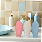 SEWACC 6pcs 60ml Travel Squeeze Bottles for Shampoo and Lotion Refillable Leak-proof Plastic Containers with Flip Caps for Bathroom and Travel Use
