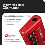 Luggage Locks TSA Approved with Inspection Indicator and Resettable 4-Digit, Easy-to-Read Combination, TSA Locks for Luggage, Suitcases, Backpacks & Travel Bags, Red, 2-Pack