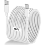 LOFPYE 15FT 60W USB C to USB C Cable, Type C to Type C Cable,Fast Charging Cable for iPhone Air 17 16e 16 15 Pro Plus Pro Max，for Galaxy S25/S24, for iPad Pro/Air/mini, for MacBook Pro/Air and More