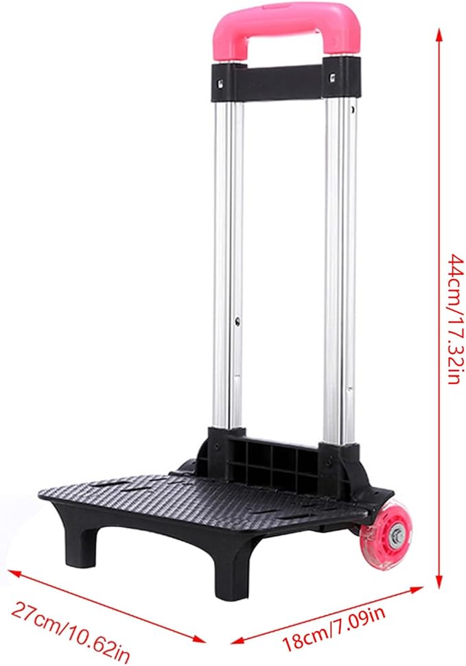 Backpack Trolley 2 Wheels Rolling Luggage Carts Foldable Trolley Cart Aluminium Alloy Hand Cart for School Bags Pet Bag