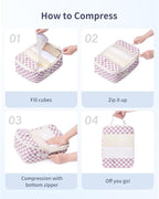 Narwey 6 Set/5 Set Compression Packing Cubes for Travel Kids Women Carry on, Packing Organizers Bag for Backpack Luggage Suitcase Duffle Bags