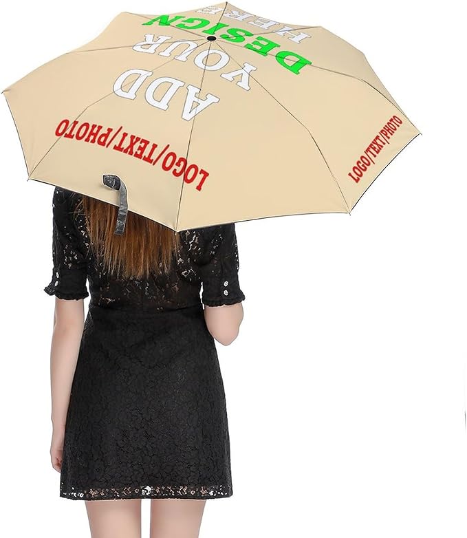 Custom Umbrellas Personalized Umbrella with Pictures Logo Text Customize Foldable Umbrella Compact Travel Umbrella Gifts for Men Women