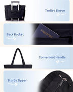 Wandering Nature Puffer Tote Bag with Cup Holder & Laptop Compartment & Trolley Sleeve for Travel, Work, Nurse, Women