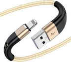 Essri for Phone Charger Cord 3FT 2Pack, USB to L Cable 3 Feet, Nylon Braided Long Charging Cable 3 Foot Compatible with iPhone 14/13/12/11/X/XS/XR/18/Pad - Gold