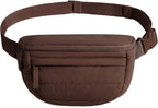 BAGSMART Fanny Packs for Women Cross Body, Lightweight Puffy Belt Bag with Multi Pockets Quilted Purse for Traveling Hiking Coffee