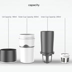 Asixxsix Pour Over Mug for, Portable Stainless Steel Manual Drip Coffee Maker Leakage Proof for Camping Hiking Office Home, Dishwasher