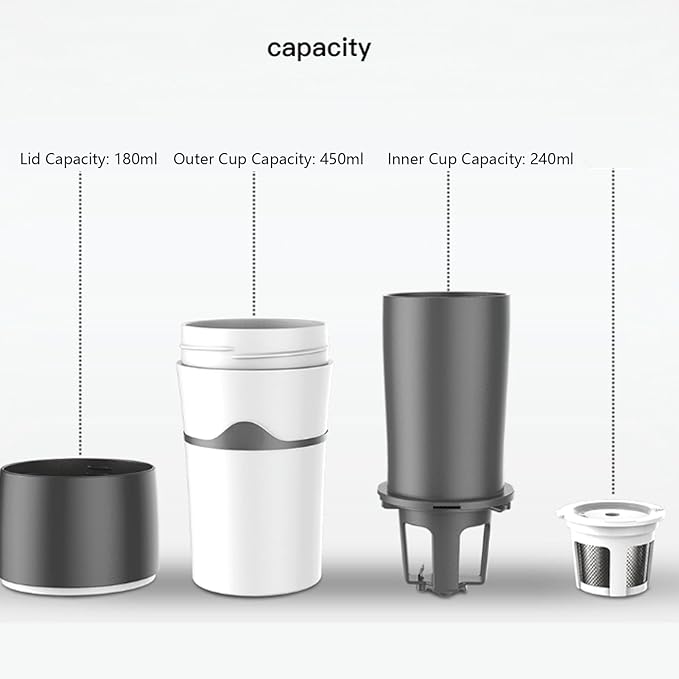 Asixxsix Pour Over Mug for, Portable Stainless Steel Manual Drip Coffee Maker Leakage Proof for Camping Hiking Office Home, Dishwasher