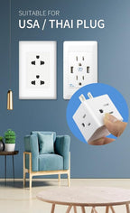 Multi Plug Outlet Extender, Vsanstar 3 Prong Wall Tap 4 Way AC Electrical Outlets Power Strip, Power Plug Splitter Grounded to USA Adapter for Home Office, Kitchen (USA Plug Outlet)