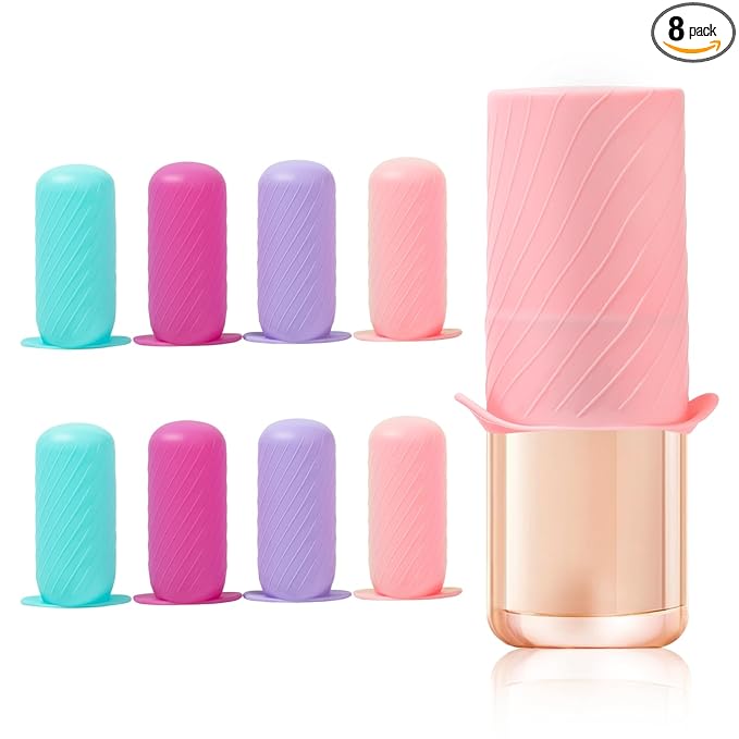 Mrsdry Bottle Covers for Travel, Leak Proofing, Travel Size Container Silicone toiletry sleeves, Leak Locks Travel Accessories for Shampoo Wash Body Bottles and other beauty and personal care(8pcs)