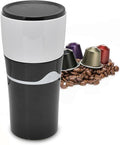 Portable Drip Coffee Maker Travelling Drip Coffee Machine K Cup Coffee Machine Capsules Drip Coffee Machine Portable Coffee Maker for Travel Camping(Black and white)