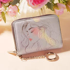 FurArt Zipper Wallet Women, RFID Blocking Credit Card Wallet, Business Card Holder, Compact Size KeyChain Wallet
