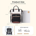LOVEVOOK Laptop Backpack for Women Work Bag with Large Capacity Cup Side Pocket, 15.6 Inch Waterproof Computer Backpacks (Black-grey, 15.6INCH)