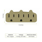GoGreen Power (GG-13000TT) 3-Outlet Tri-Tap Adapter, 3-Outlet Wall Tap Adapter, Tan