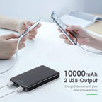 [2 Pack]Portable Charger Power Bank 10000mAh,Slimmer USB C in&Out Fast Charging Portable Phone Charger,Travel Essentials Backup External Battery Pack for iPhone 17/16/ 15/14/13/12,Galaxy S24,Android