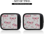 2 Pack Luggage Handle Wrap with Travel Tags - Non-Slip Protective Cover Soft Handle Grips Covers for Suitcase(Polka Dot Bow)