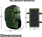 Outdoor Tech - Mountaineer Solar Backpack - Rugged 40L Outdoor Backpack with Flexible and Detachable 6.5W Solar Panel for Charging