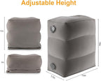 Inflatable Foot Rest/Leg Pillow | Adjustable Height | Make a Flat Bed for Kids and Toddlers | Great for Airplane, Train, car,Travel （Grey, 2 Pack）
