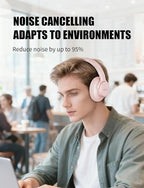 KVIDIO Hybrid Active Noise Cancelling Headphones, Wireless Bluetooth Headphones Over Ear with Mic, 70H Playtime, Transparency Mode, Hi-Fi Stereo Sound, Deep Bass Headsets for Phone PC