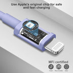 iPhone Fast Charger 3+3Pack 20W USB C Wall Charger with 6FT Fast Charging Cable Compatible with iPhone 14/13/12/11/Pro/Pro Max-Purple