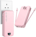 Ffnpua Portable Charger with Wall Plug, 20000mAh USB C Power Bank Fast Charging, External Battery Pack with Built in Cables, Digital Display, 5 Output 2 Input for iPhone Android Cell Phone Tablet