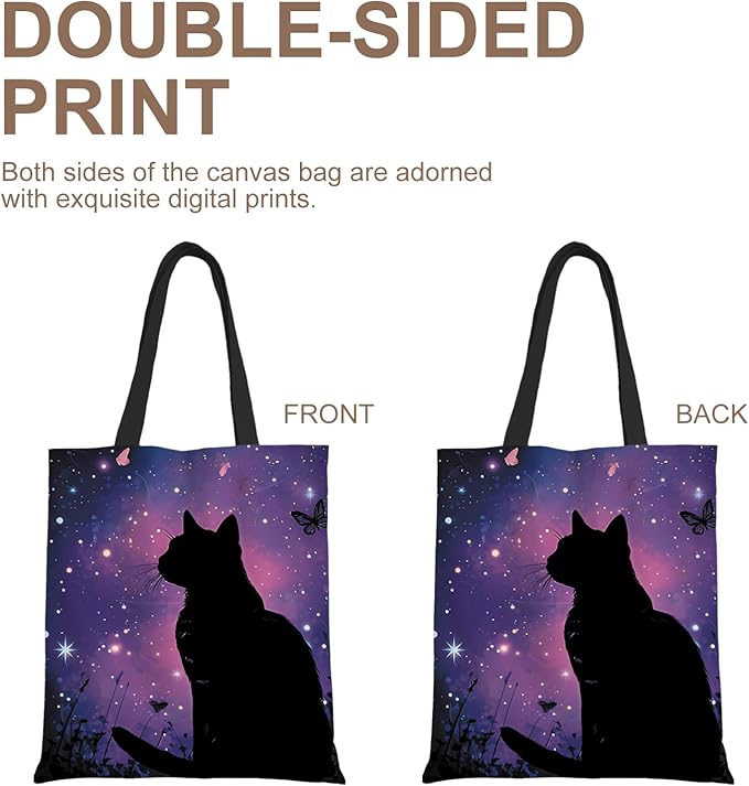 ANNA QUEEN Cat Tote Bag Shoulder Bag Handle Bag for Gym Yoga Picnic Beach Kitchen Reusable