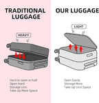Kaleenie 2 pieces 20/29 Aluminum Frame Carry On and Checked Luggage Set with Side Opening, Lightweight Hardshell ABS+PC Trunk Suitcase with TSA Lock, 360° Universal Wheels & Adjustable Handle,Wine Red
