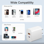 [4 Pack] USB C Charger Block Charging Block Type C Charger 20W Wall Chargers for iPhone Air/17/17 Plus/17 Pro/17 Max/16/16 Plus/16 Pro Max/15/15 Pro Max/14/13/12/Samsung/Android