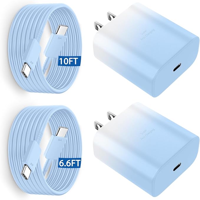 45W USB C Super Fast Charger Type C Charger Fast Charging Android Phone Charger Block with 10FT Type C Charging Cable for Samsung Galaxy S26 Ultra/S26/S26+/S25/S25 Ultra/S25+/S24 Ultra/S23 Ultra/S22
