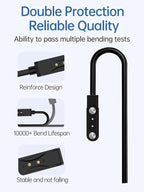 2 Pack Charging Cable for IOWODO W60 Smartwatches for Men Women,Magnetic USB Charging Cable Replacement Charger Compatible,2 Pack.