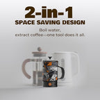 STOKE VOLTAICS Electric French Press Coffee Maker, 120V Boil Water & Press Coffee 2-in-1, Portable Design for Camping, Travel, 6 Minute Brew Ready