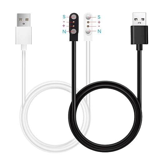 Compatible for ROHS Smart Watch Charger, 2 Pin/2-Pack [Model A + Model B, One fit] 4mm Magnetic USB Charging Cable for Smart Watches with ROHS/CE Certification (Pin spacing 4mm)