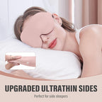 YIVIEW Sleep Mask for Side Sleeper, Complete Light Blocking 3D Pink Sleeping Eye Mask, Soft Breathable Eye Cover for Women Men, Relaxing Zero Pressure Night Blindfold