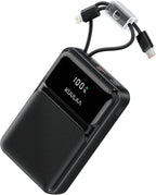 Kuulaa Portable Charger with Built in Cables 20000mAh, Travel Power Bank with LED Display, 22.5W Fast Charging Battery Pack for iPhone 17 16 15 14 13 12 Android