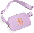 Gitus Initial Belt Bag Fanny Pack Crossbody Bag for Girls Birthday Gifts Age 8-10 Teen Girl Gifts Trend Stuff Personalized Letter Gifts for Daughter Sister (Lavender-Q)