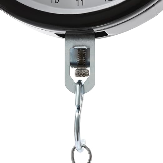 Double-Sided Dial Hanging Scale,22LBS Mechanical Hanging Scale,Commercial Circular Hanging Scale with Chain for Deli,Restaurants,Supermarkets,Grocery Stores (Black)