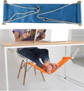 Home-organizer Tech Portable Adjustable Foot Hammock for Corner Desk Office Foot Rest Mini Under Desk Foot Rest Hammock for Home, Office, Airplane, Travel, Study and Relaxing (Light Blue)