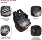 SwissGear Endure ScanSmart 17" Laptop Backpack – Reflective Tech Backpack with ScanSmart Compartment – Multiple Organizer Pockets – Black