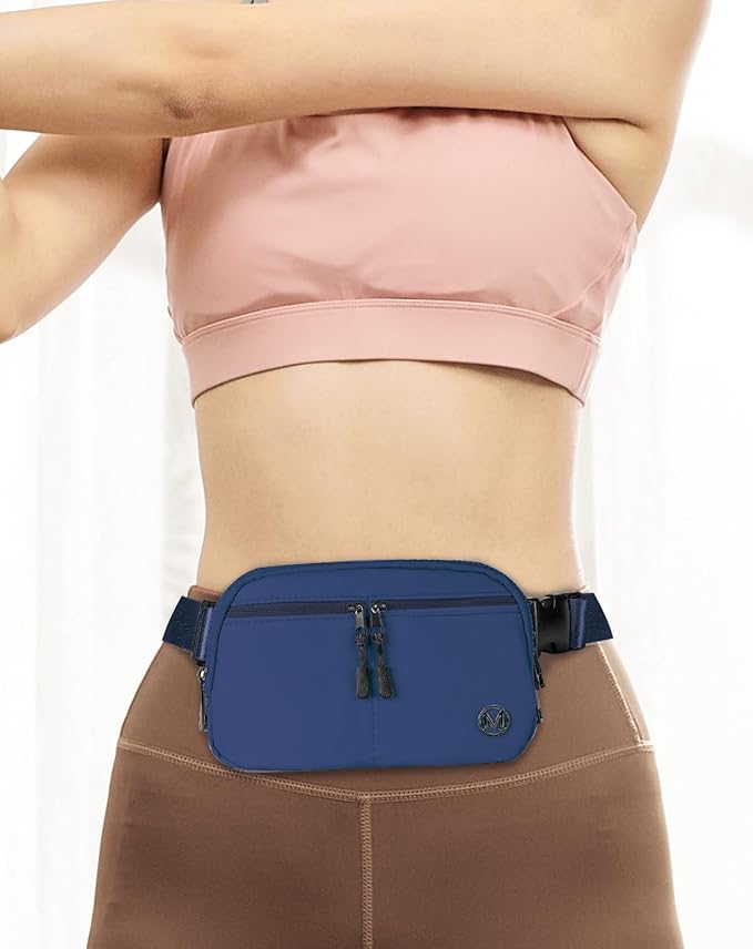 Fanny Pack Crossbody bags for Women Men, 2L Everywhere Belt Bag, Fashion Waist Packs, 5-Zipper Pockets Waist Bag with Adjustable Strap