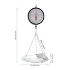 Double-Sided Dial Hanging Scale,22LBS Mechanical Hanging Scale,Commercial Circular Hanging Scale with Chain for Deli,Restaurants,Supermarkets,Grocery Stores (Red/Black)